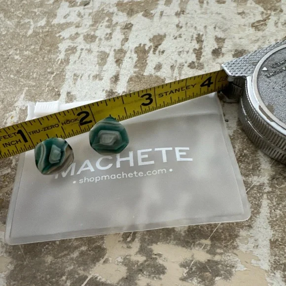 Machete Brand Green Sculptural Studs - New - Picture 2 of 5